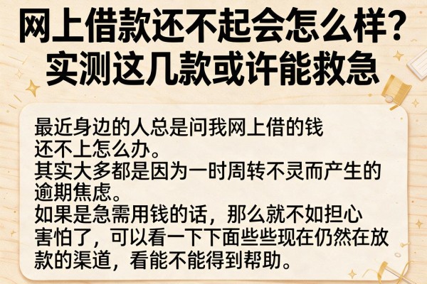 网上借款还不起会怎么样？实测这几款或许能救急