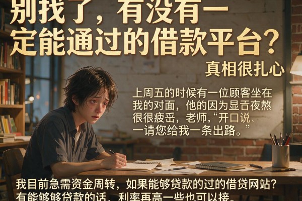 别找了，有没有一定能通过的借款平台？真相很扎心