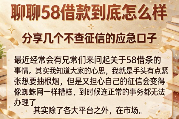 聊聊58借款到底怎么样，分享几个不查征信的应急口子