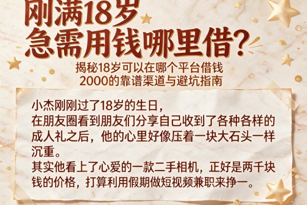 刚满18岁急需用钱哪里借？揭秘18岁可以在哪个平台借钱2000的靠谱渠道与避坑指南