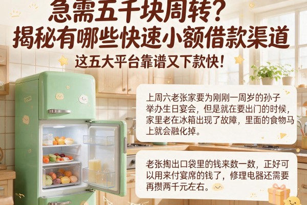急需五千块周转?揭秘有哪些快速小额借款渠道,这五大平台靠谱又下款快!