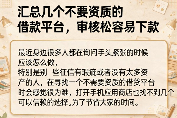汇总几个不要资质的借款平台，审核松容易下款