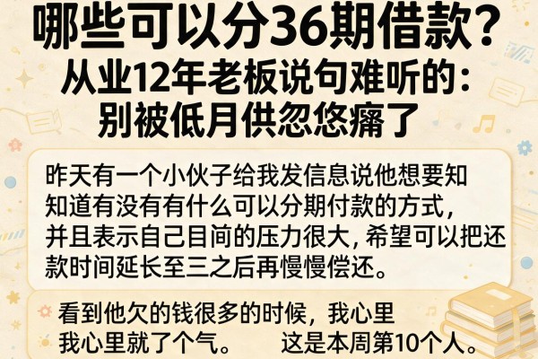 哪些可以分36期借款？从业12年老板说句难听的：别被低月供忽悠瘸了