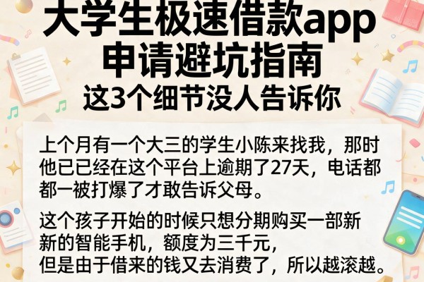 大学生极速借款app申请避坑指南，这3个细节没人告诉你