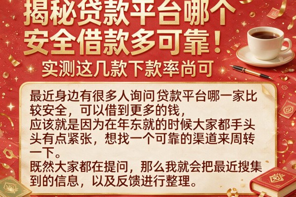 揭秘贷款平台哪个安全借款多可靠，实测这几款下款率尚可