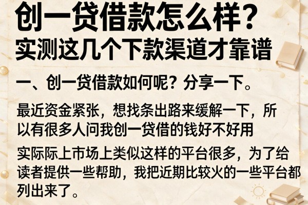 创一贷借款怎么样？实测这几个下款渠道才靠谱