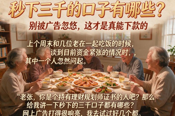 秒下三千的口子有哪些?别被广告忽悠,这才是真能下款的