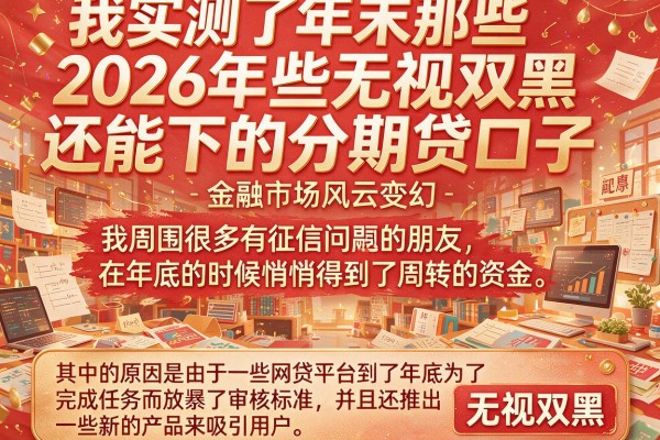 我实测了年末那些无视双黑还能下的分期贷口子
