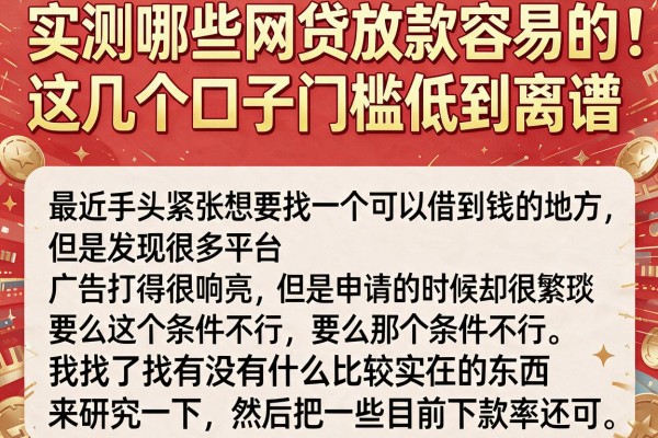 实测哪些网贷放款容易的，这几个口子门槛低到离谱