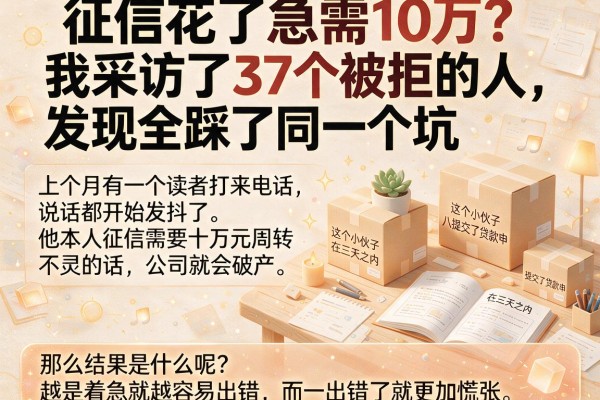 征信花了急需10万？我采访了37个被拒的人，发现全踩了同一个坑