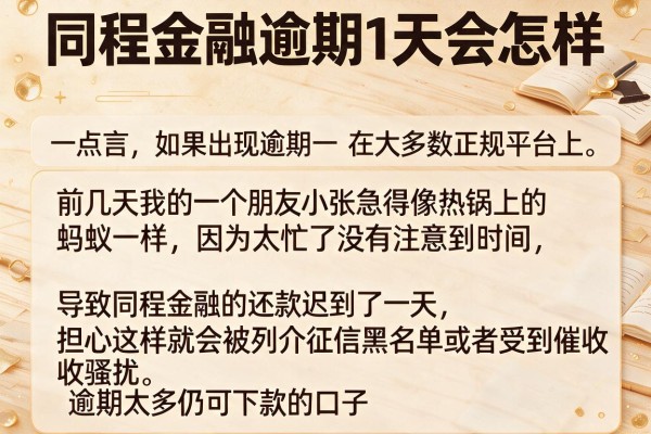 同程金融逾期1天会怎样，枚举五个逾期太多仍可下款的口子