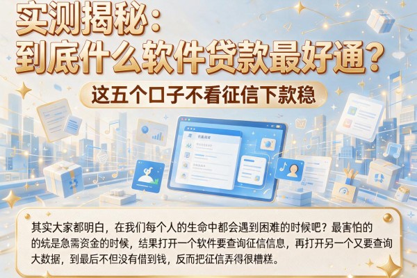 实测揭秘:到底什么软件贷款最好通?这五个口子不看征信下款稳