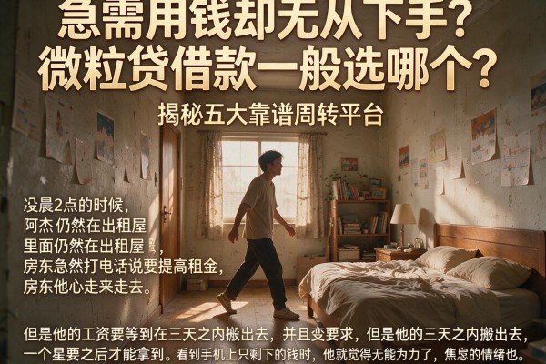 急需用钱却无从下手？微粒贷借款一般选哪个？揭秘五大靠谱周转平台