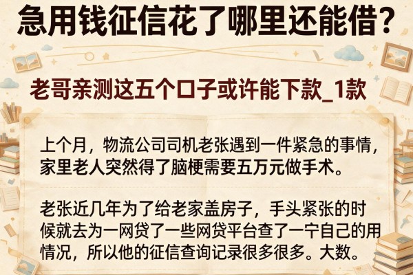 急用钱征信花了哪里还能借？老哥亲测这五个口子或许能下款_1
