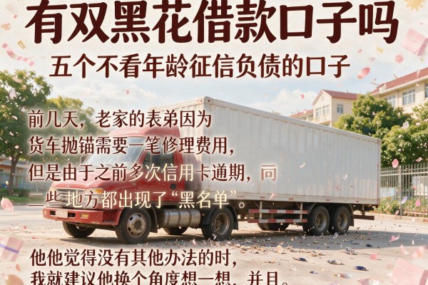 有双黑花借款口子吗,胪列五个不看年龄征信负债的口子
