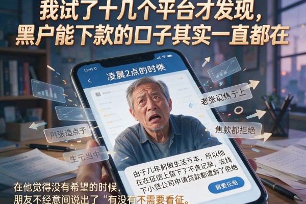 我试了十几个平台才发现，黑户能下款的口子其实一直都在