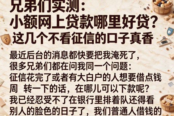 兄弟们实测：小额网上贷款哪里好贷？这几个不看征信的口子真香