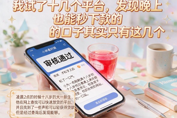 我试了十几个平台，发现晚上也能秒下款的口子其实只有这几个